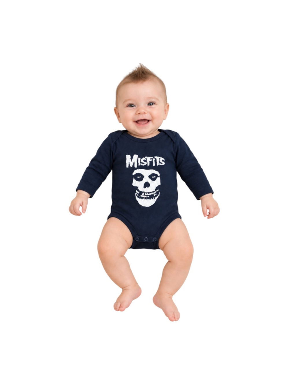 Misfits Baby Bodysuit 6 Months Navy Long Sleeve Skull Punk Rock